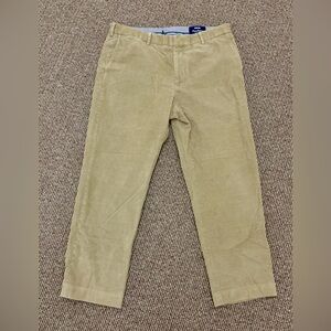 Men's 37 Lands' End Traditional Fit Tan Khaki Flat Front Corduroy Pants